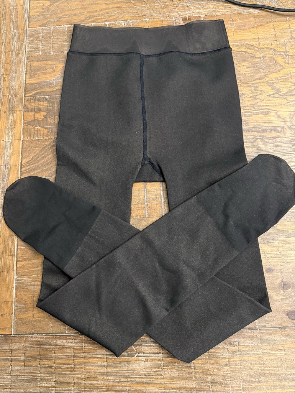 Black Fleece Lines Tights - Lightweight Warmth